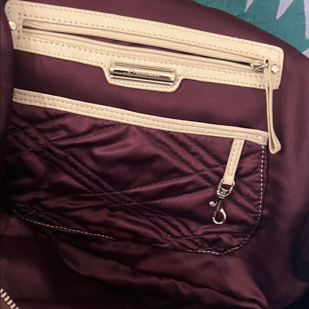 B. Makowsky Rich Brown Crocodile Embossed Shoulder Bag - Picture 6 of 6